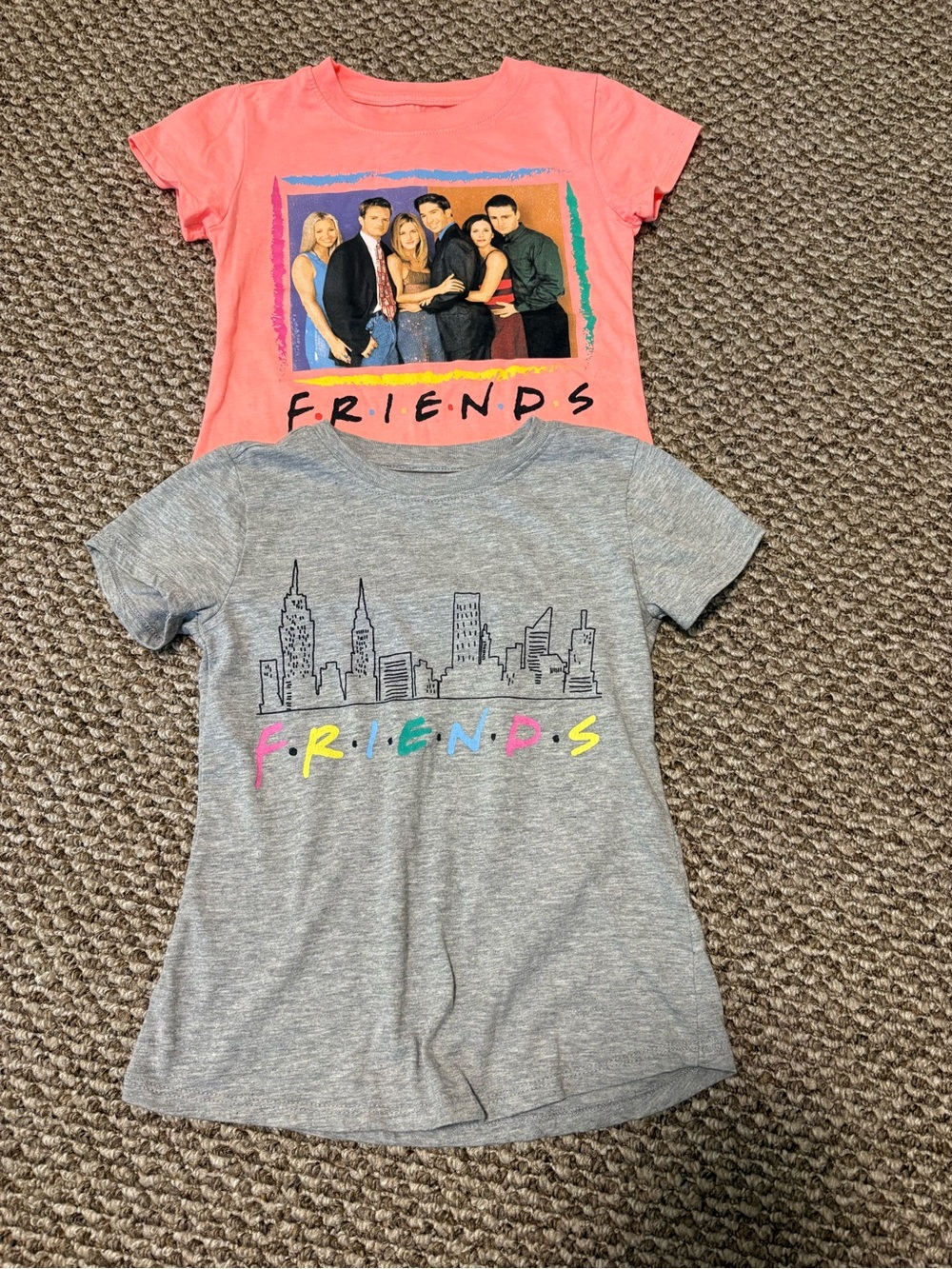 FRIENDS Kids Graphic Tees - Coral & Gray